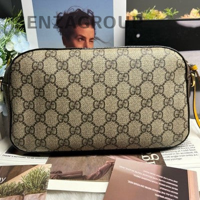 Gucci Tiger Head Camera Bag Brown Gold Buckle Crossbody Shoulder Bag