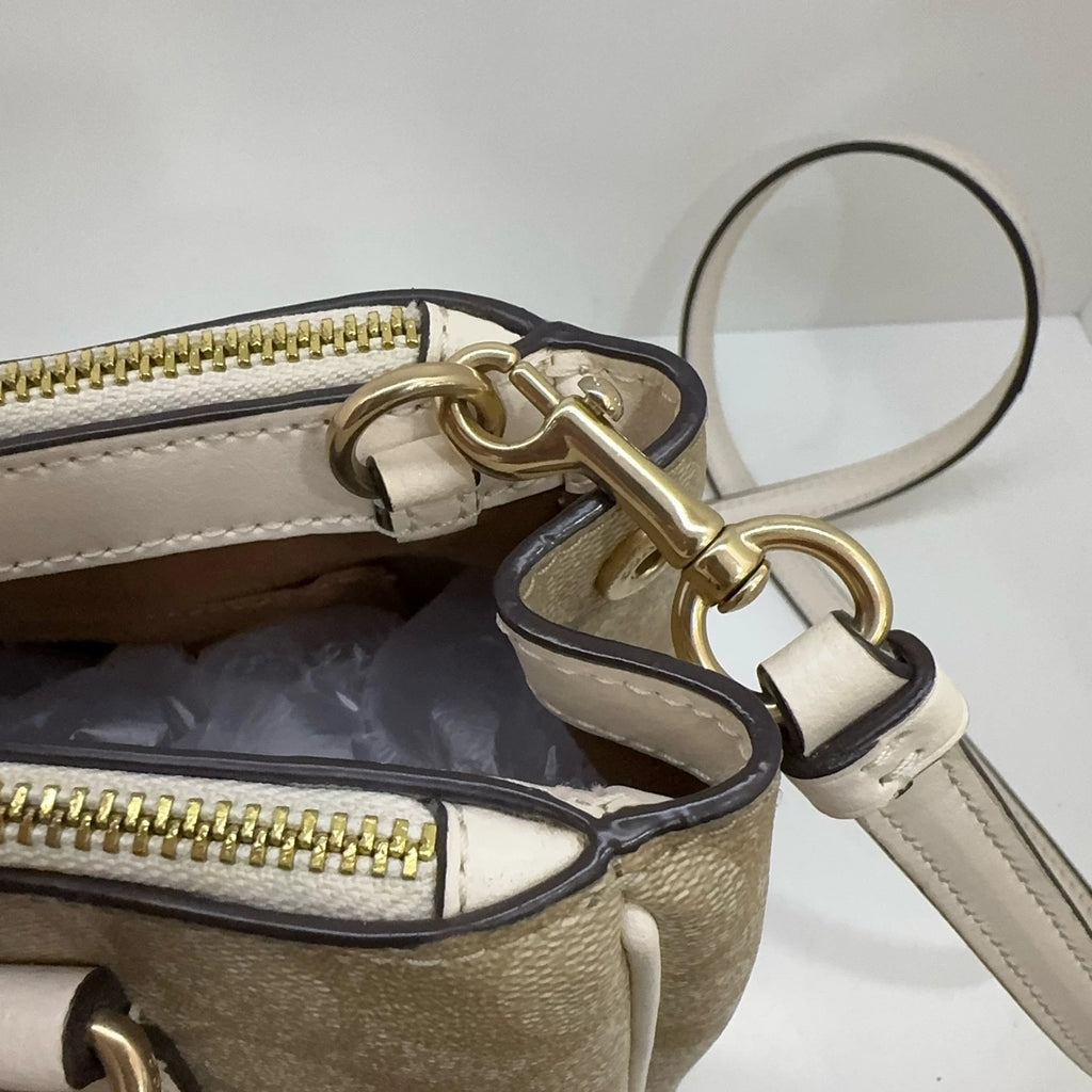 Coach Surrey Light Brown PVC Briefcase Shoulder Crossbody Handbag For Women