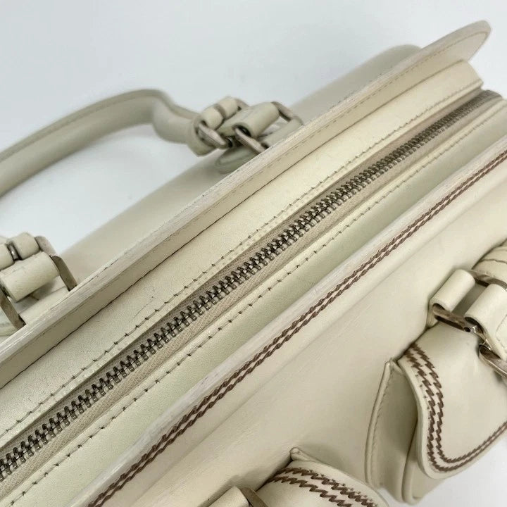 Authentic Dior 2005 Runway Detective White Leather Handbag For Women