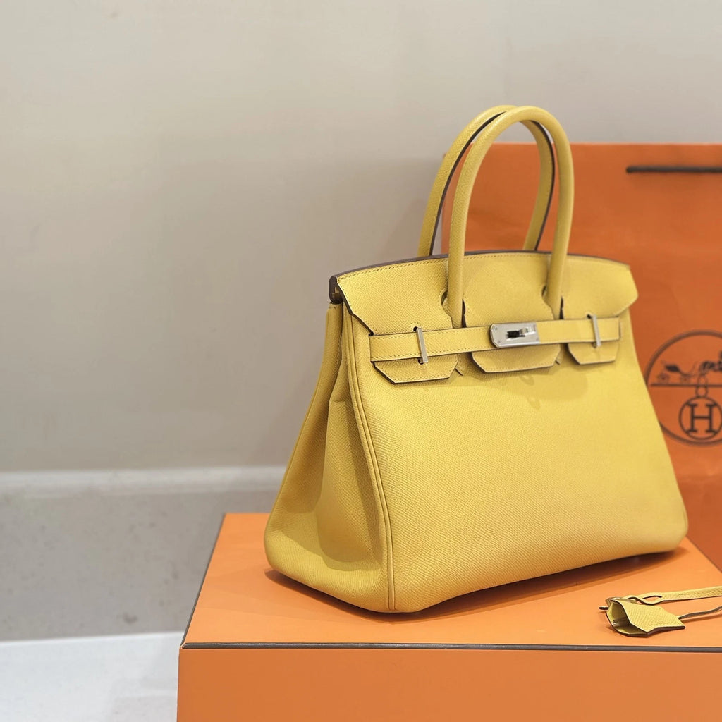 Hermes Yellow Epsom Leather Birkin30 Handbag For Women