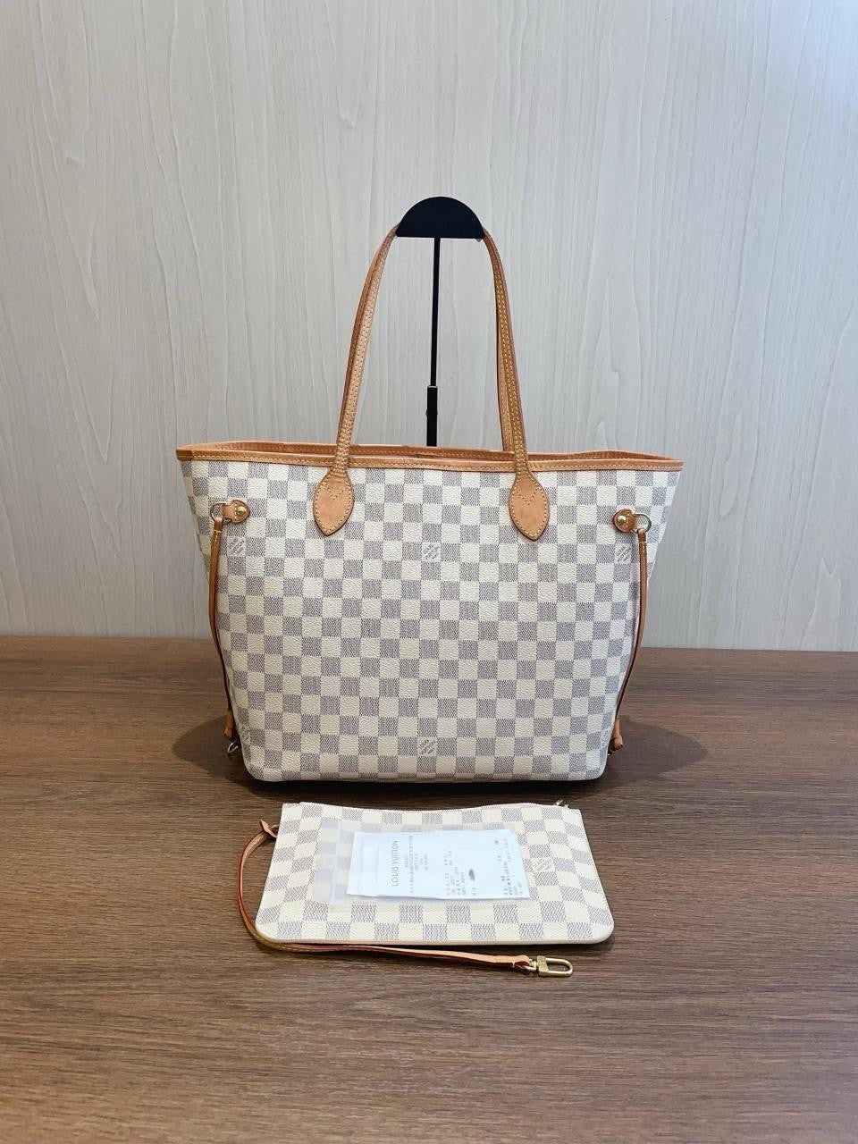 SJ0001 Neverfull MM white damier