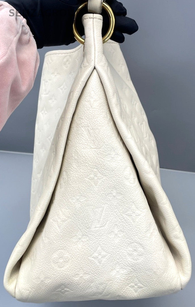 Louis Vuitton Artsy Top Handle Monogram Empreinte Cream White handbag Women