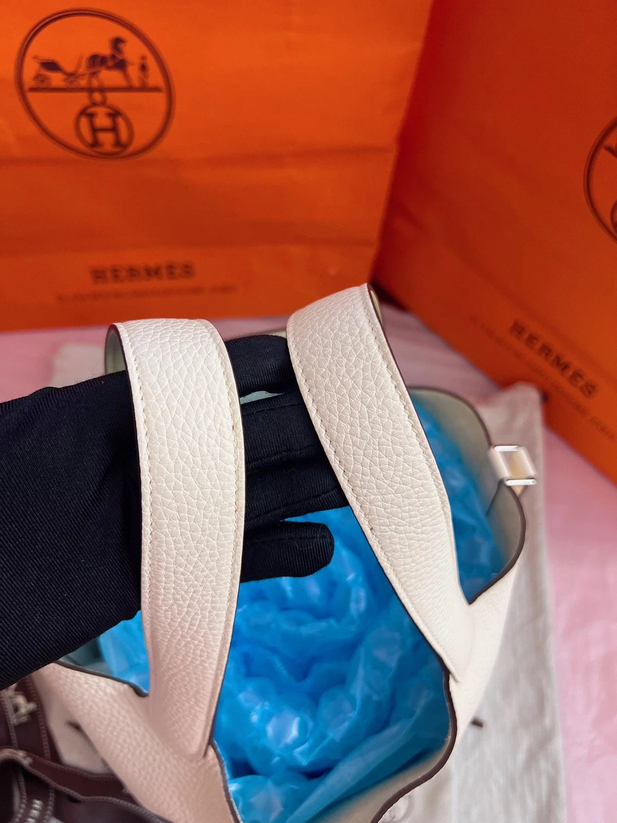 Hermès Picotin Lock 22 Cabas Picotin Bucket Bag Handbag Nata Cream White