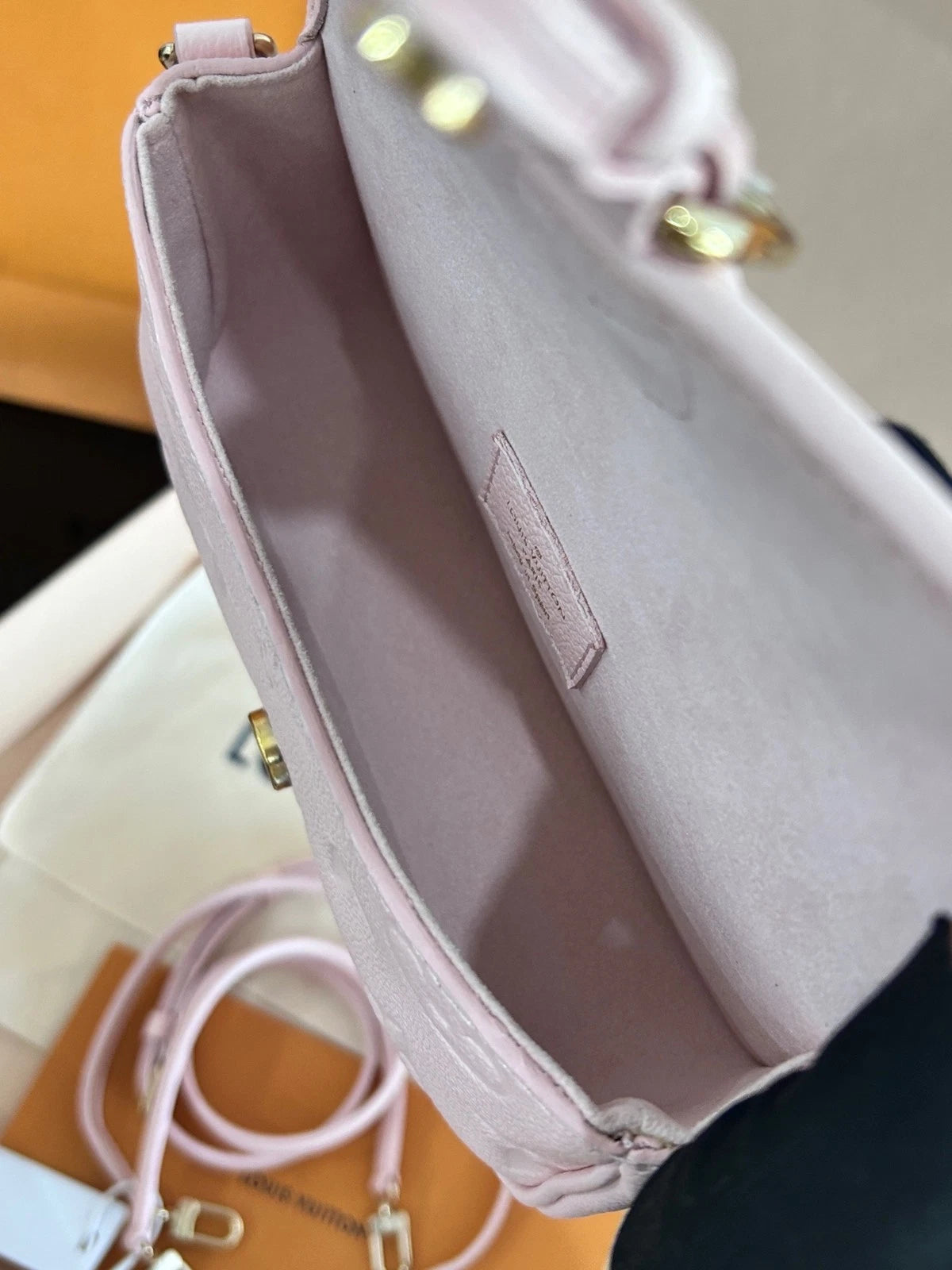 Louis Vuitton Pink Mini Baguette Shoulder Bag For Women