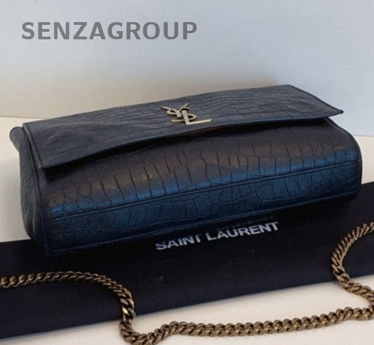 YSL Saint Laurent Kate Double-sided design Alligator pattern Shoulder bag Chain