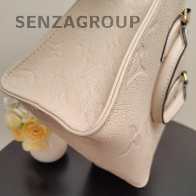 Louis Vuitton Onthego Monogram Empreinte Leather Tote Bag - White