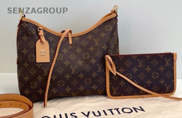 Louis Vuitton Carryall PM Monogram Shoulder Bag Crossbody Brown Gold Women
