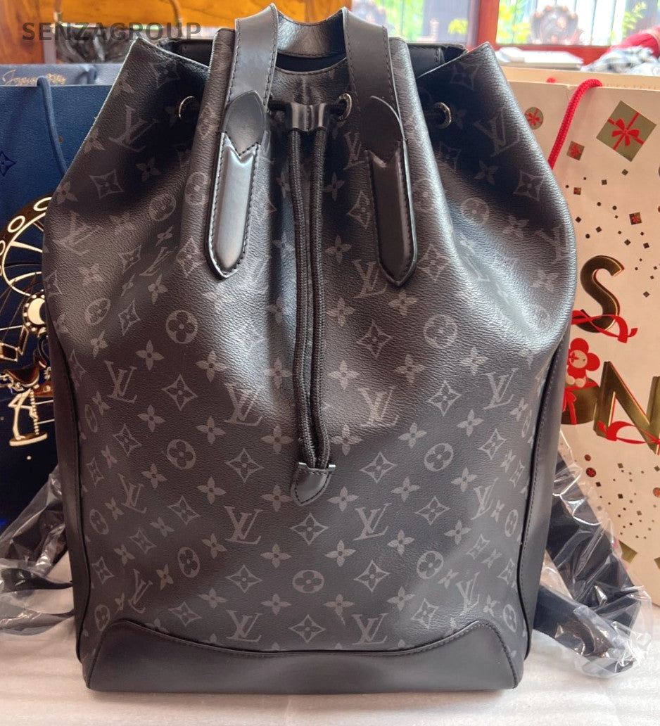 Louis Vuitton Explorer Backpack Black Monogram Drawstring Shoulder bag