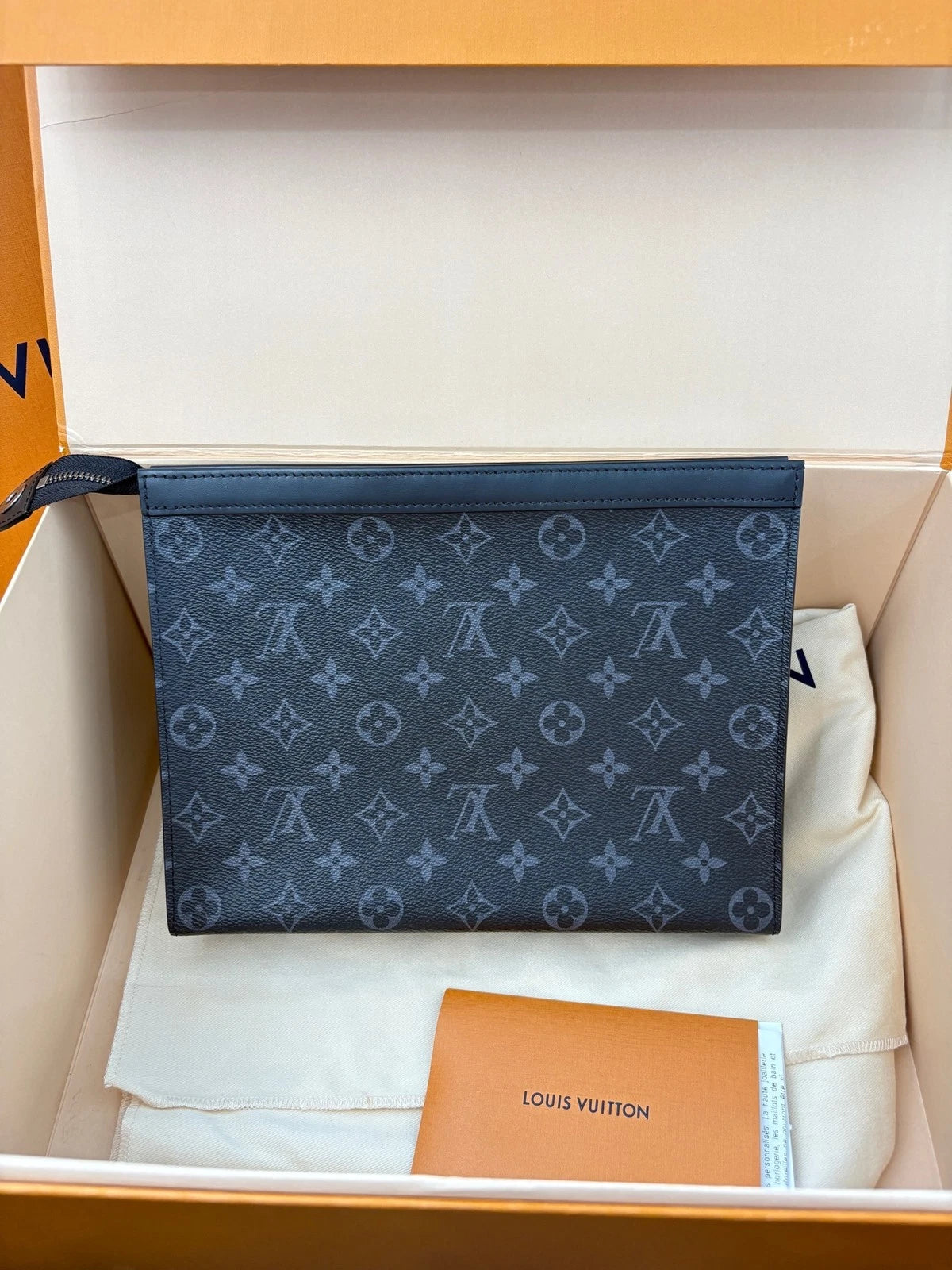 Louis Vuitton Black Monogram Canvas Clutch Pouch For Women