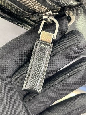 Prada Black Leather Classic Unisex Briefcase with Silver Hardware