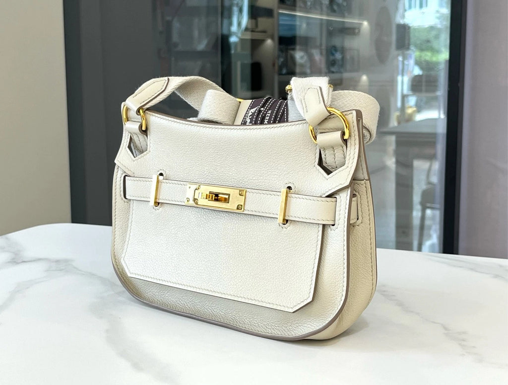 Hermes Mini Jypsiere Glacier White Epsom Shoulder Bag For Women