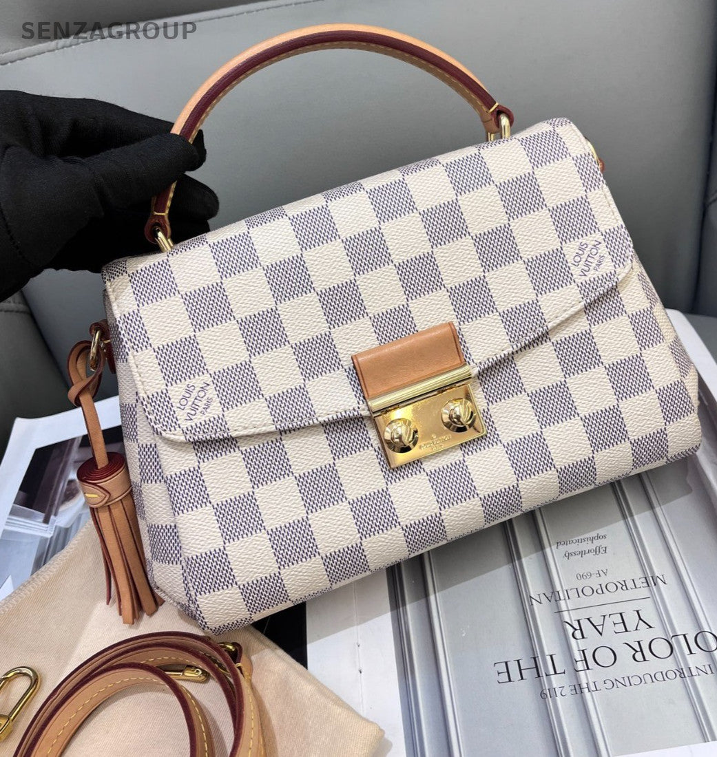 Louis Vuitton Croisstte Damier Ebene Top Handle 2way Shoulder Handbag Women