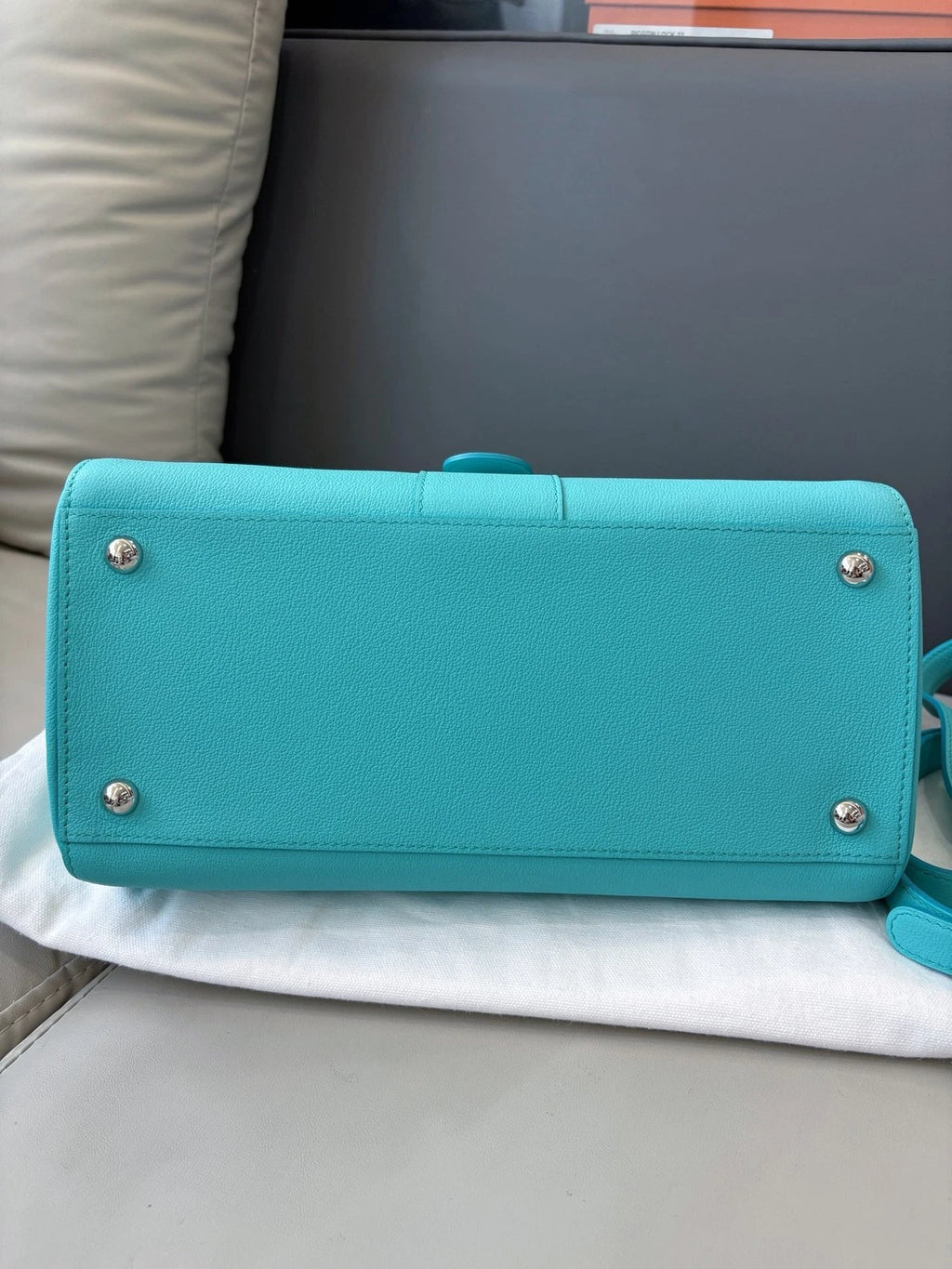 Delvaux Brilliant Medium Top Handle Bag Shoulder Bag Tiffany Blue