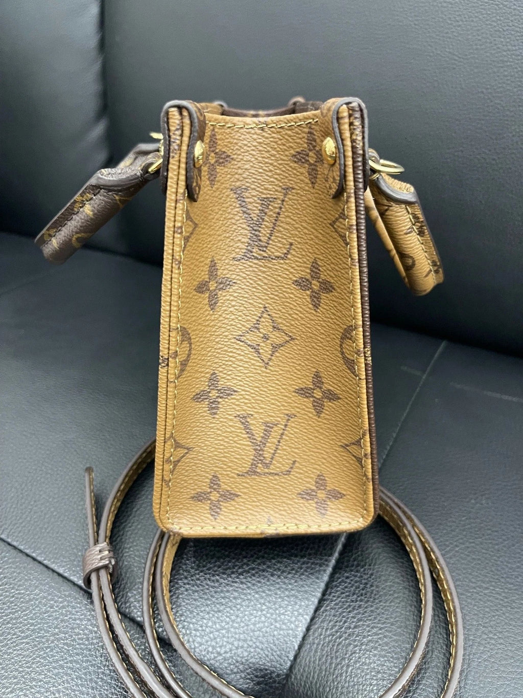 Excellent Louis Vuitton Onthego BB Monogram Canvas Tote Handbag Crossbody GHW