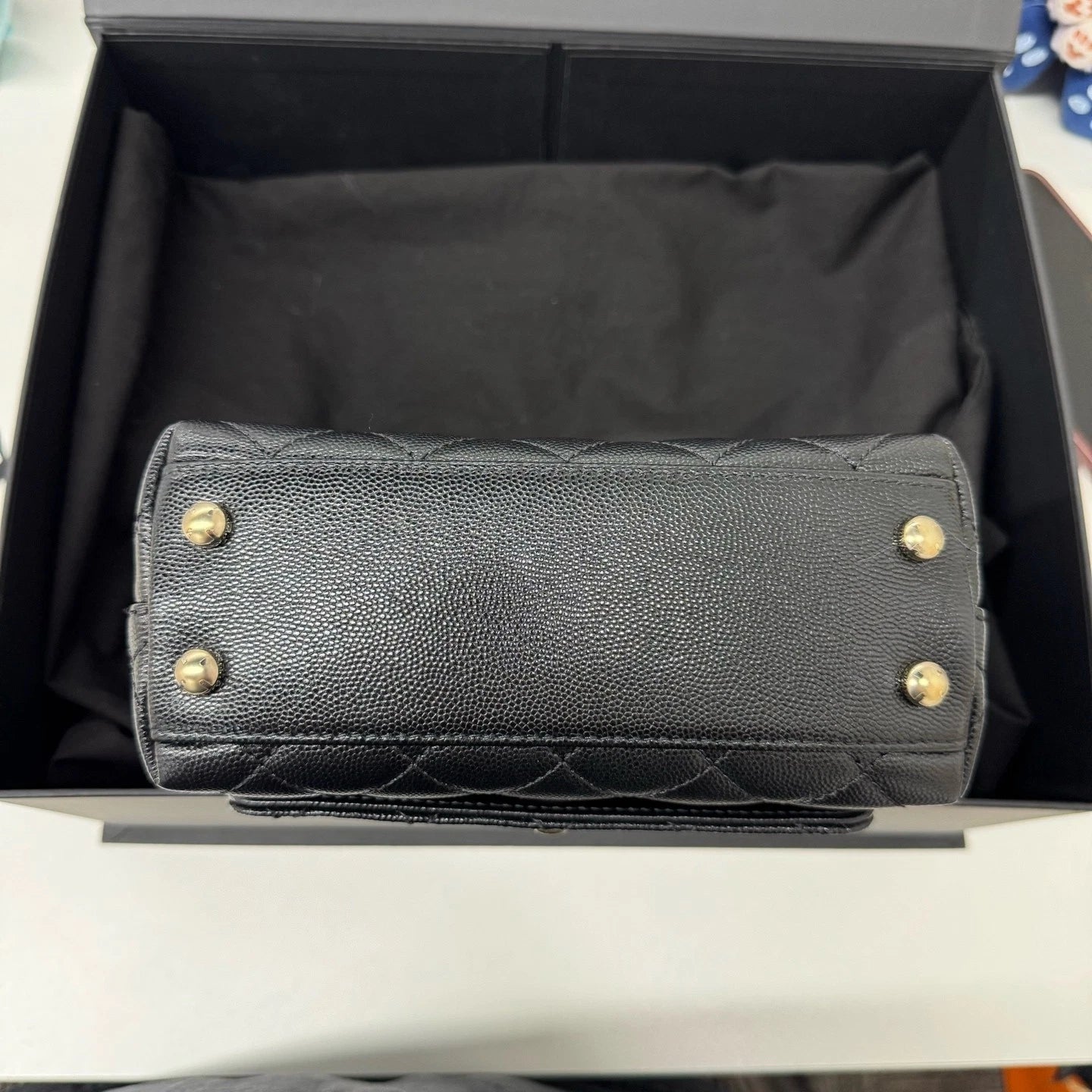 New CHANEL Coco Handle Mini Leather Top Handle Bag For Women
