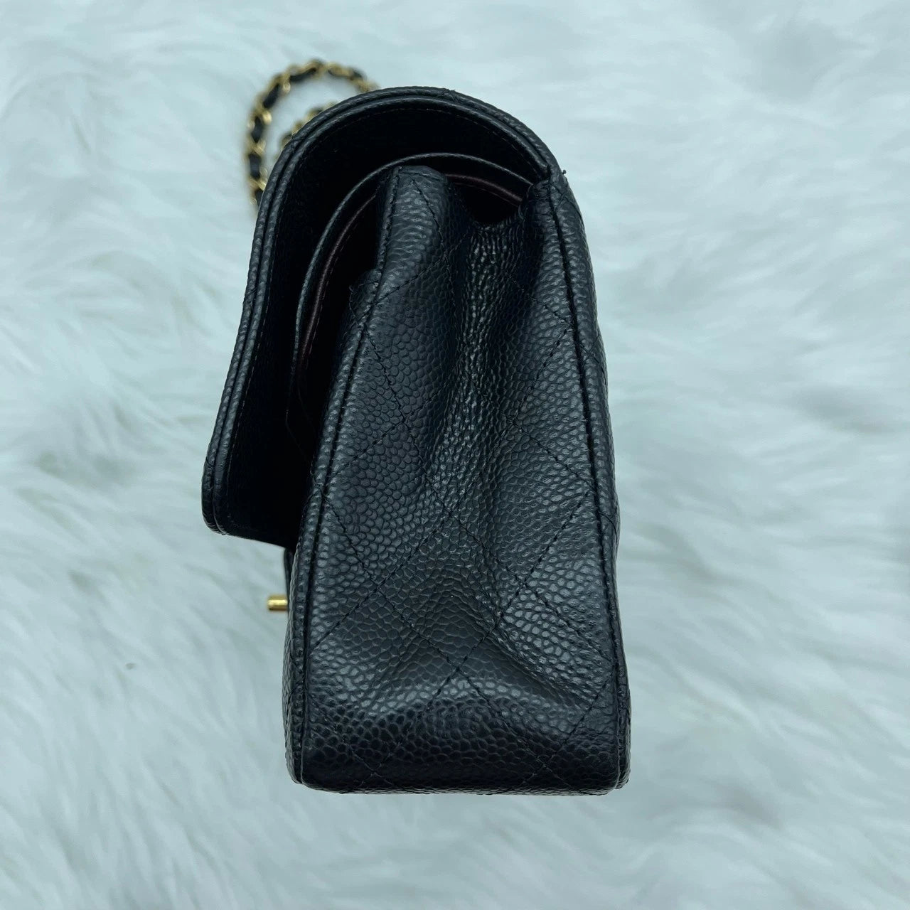 CHANEL Classic CF Black Leather Shoulder Crossbody Bag For Women
