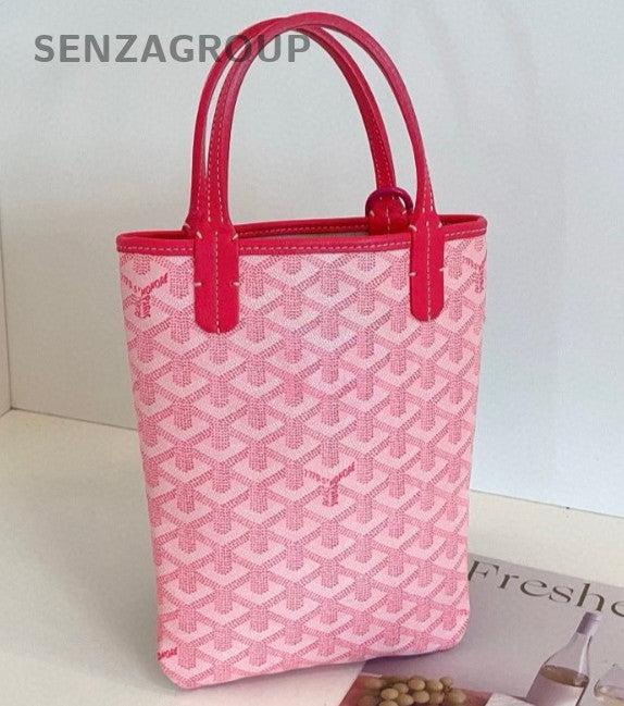 Goyard Poitiers Mini Tote Handbag Pink Used Women Designer Classic