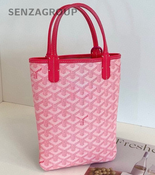 Goyard Poitiers Mini Tote Handbag Pink Used Women Designer Classic