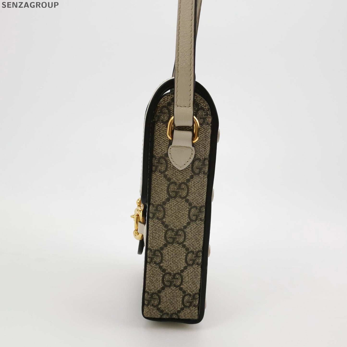Gucci 1955 GG Supreme Shoulder Bag Brown White Classic Women