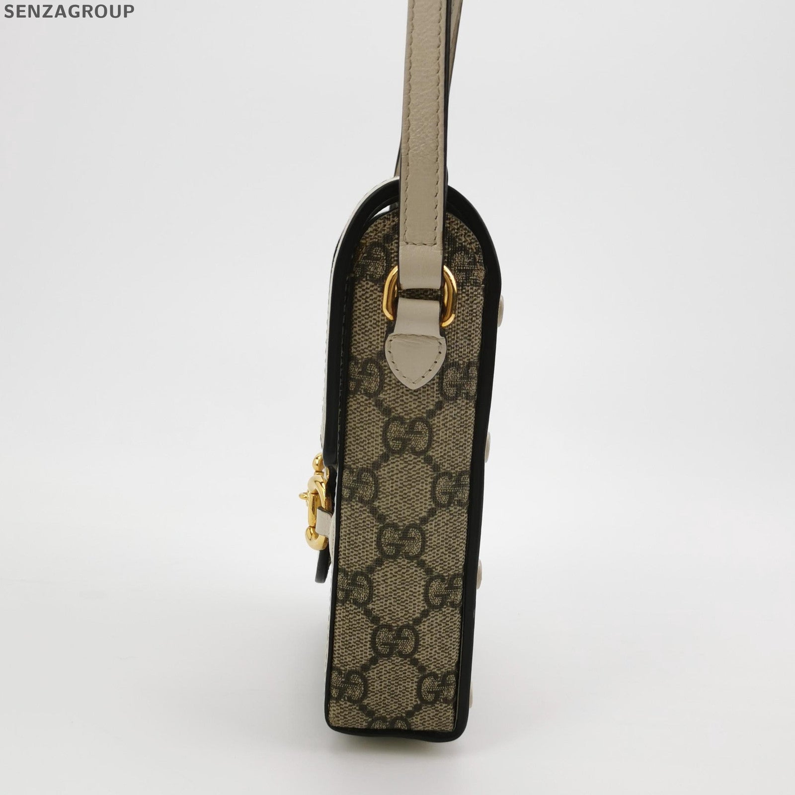 Gucci 1955 GG Supreme Shoulder Bag Brown White Classic Women