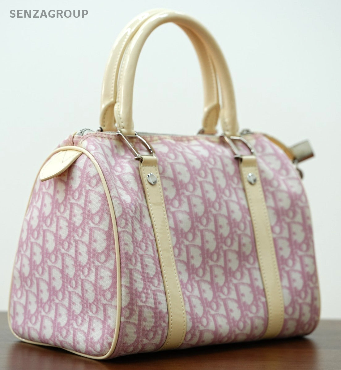 Fendi FF Boston Monogram Handbag Pink Women Canvas