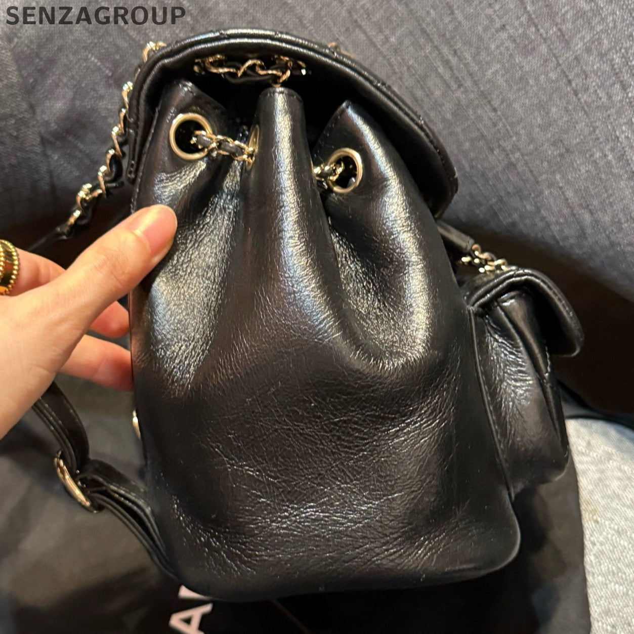 Chanel Black Calfskin Duma Backpack Small Quilted Classic Women's Bag