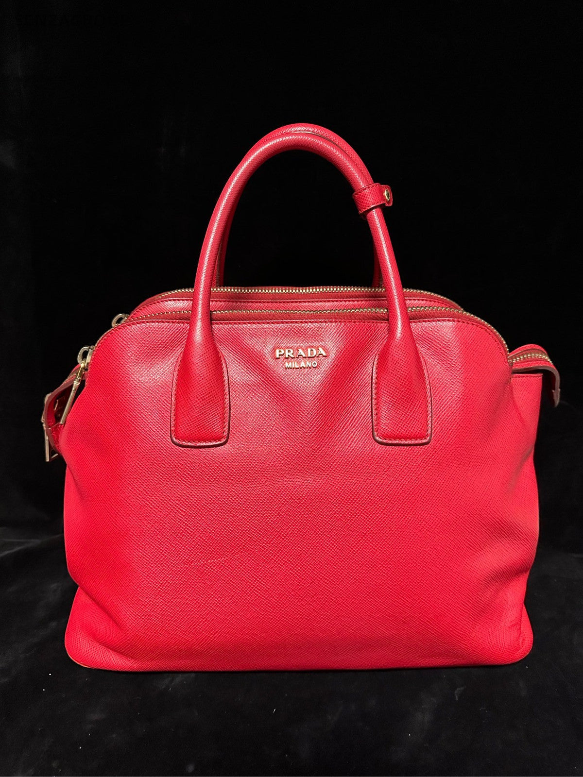 Prada Saffiano Lux Galleria Tote Bag Large Red Women Classic Fashion