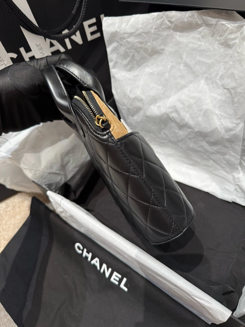 CHANEL Suede Shell Handbag For Women