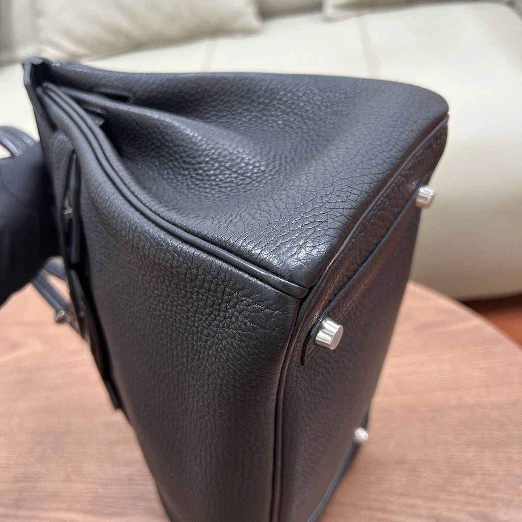 Authentic Hermes Birkin 30 Tote Togo Top Handle Bag Black Silver Hardware