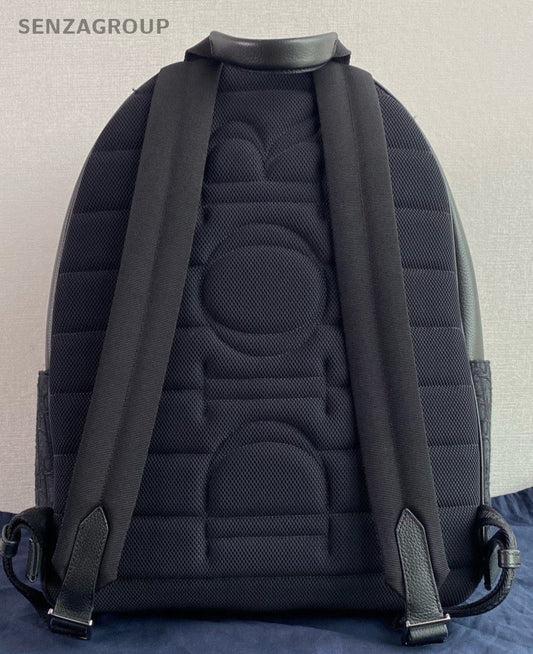Christian Dior Oblique Saddle Backpack Black Silver Unisex Adults Classic