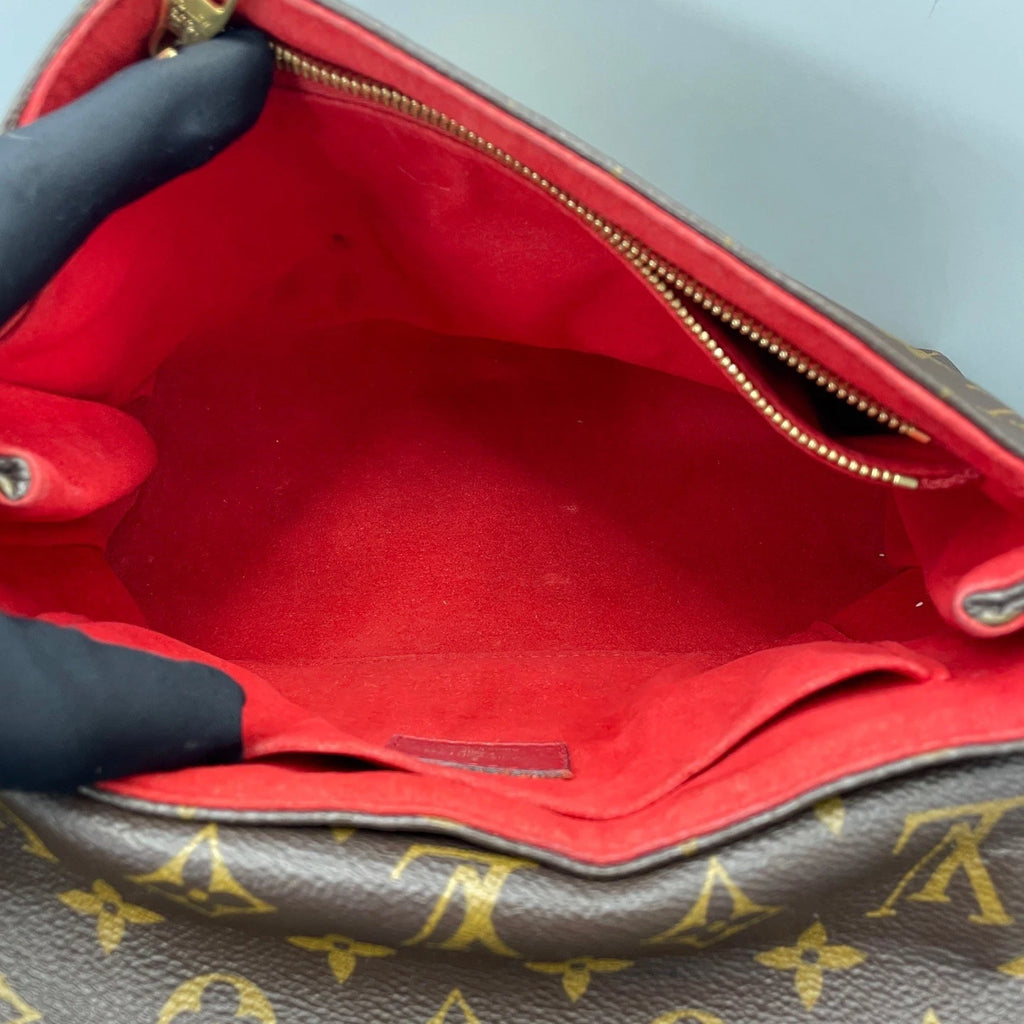 Louis Vuitton Saint Monogram Chain Shoulder Bag Brown Gold Hardware Women