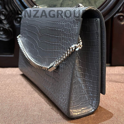 Saint Laurent Kate Medium Chain Bag with Tassel in Grey Silver