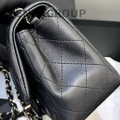 Chanel Classic Flap Black Gold Quilted Chain Shoulder Bag