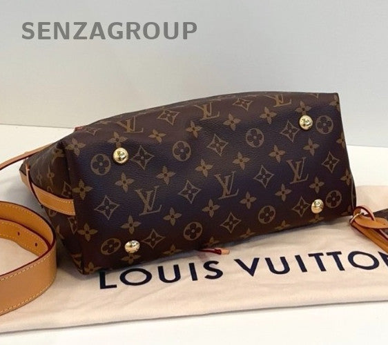 Louis Vuitton Carryall PM Monogram Shoulder Bag Crossbody Brown Gold Women