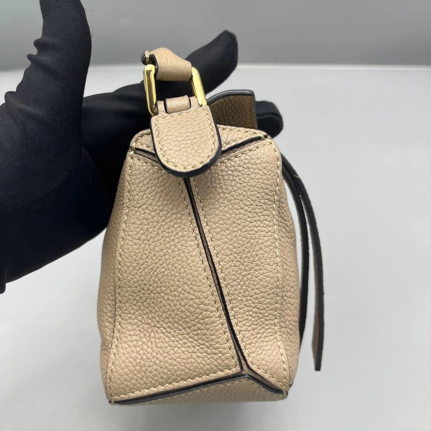 Loewe Mini Geometric Leather Crossbody Bag For Women Beige