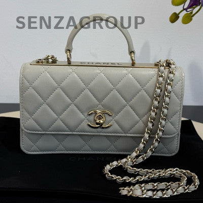 Chanel Trendy CC WOC Grey Lambskin Chain Shoulder Crossbody Bag