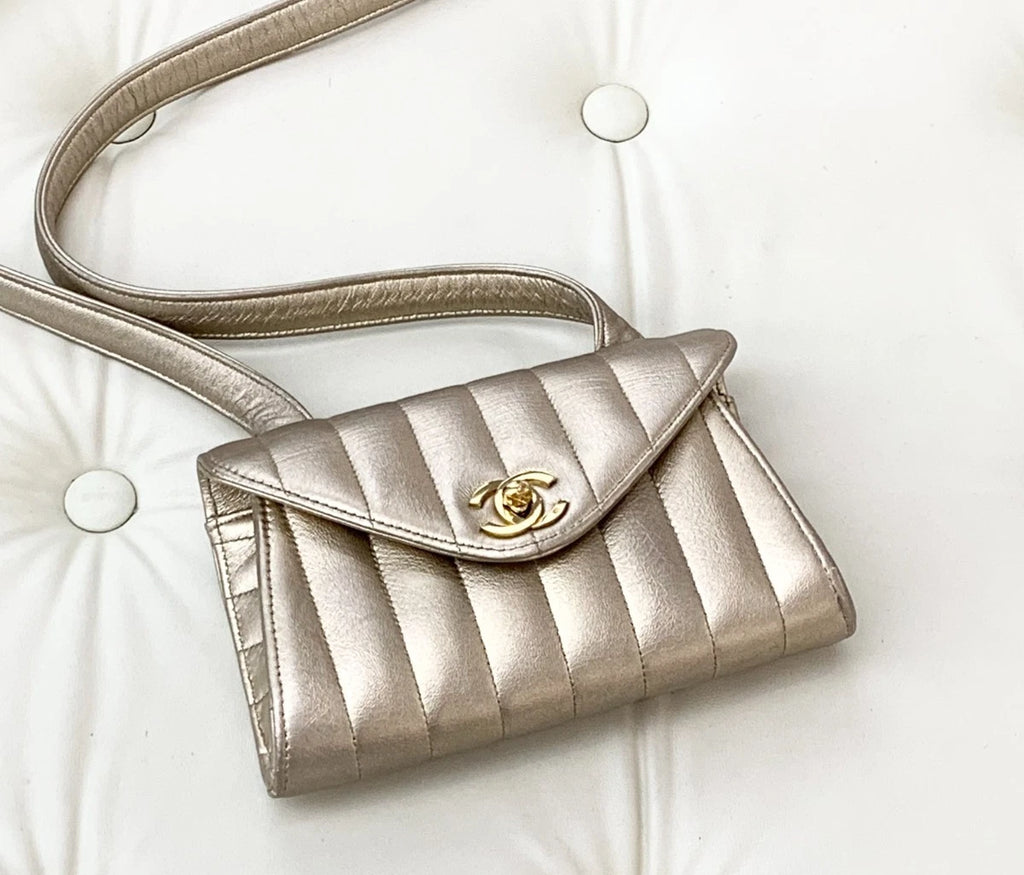 Chanel Lambskin Envelope Bag Gold Shoulder Bag Crossbody Bag Women Classic S