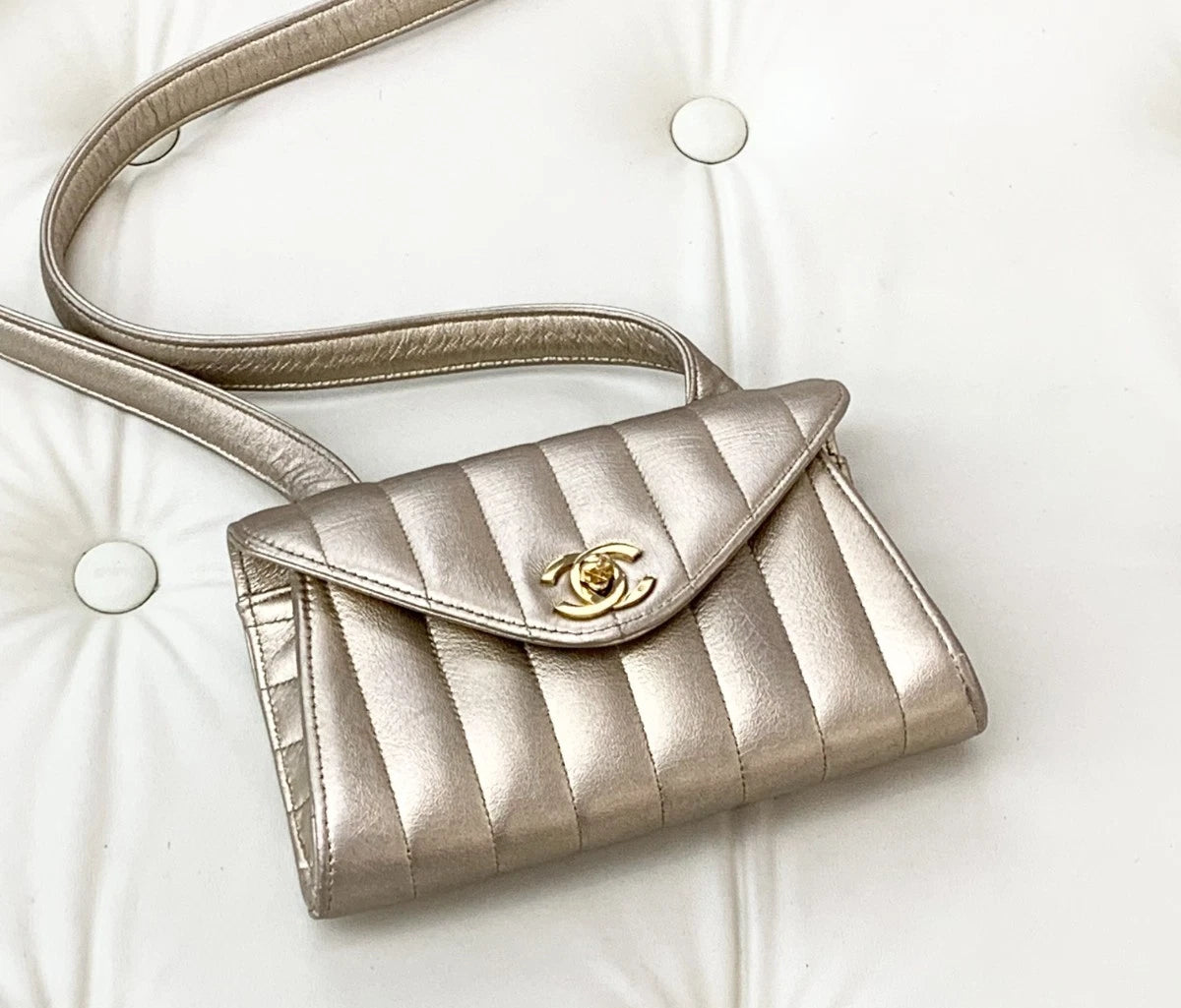 Chanel Lambskin Envelope Bag Gold Shoulder Bag Crossbody Bag Women Classic S