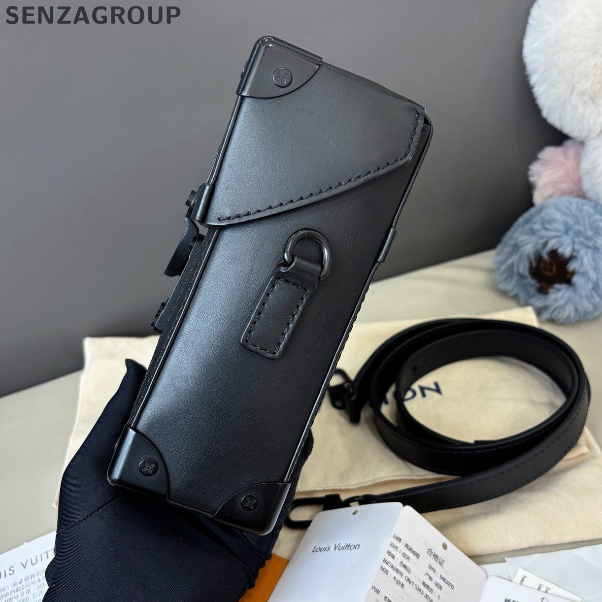 Louis Vuitton Trunk Vertical Monogram Crossbody Black Unisex Adults