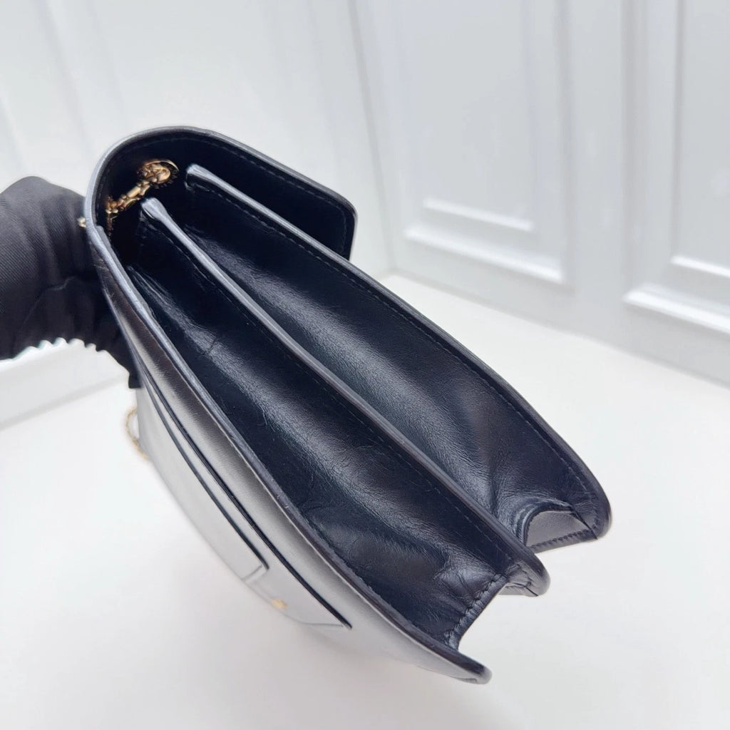 BVLGARI Serpenti Black Calf Leather Shoulder Bag Women Fashion