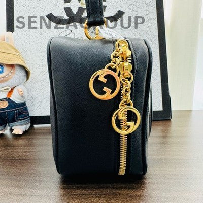 Gucci Blondie Black Gold Box Bag Classic Women's Shoulder Crossbody