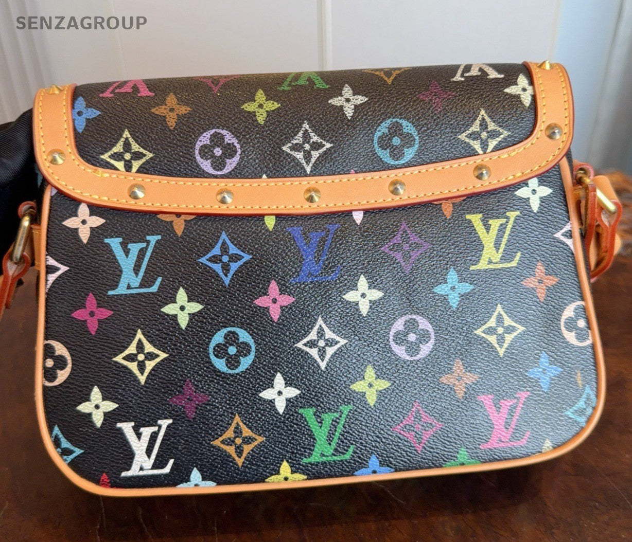 Louis Vuitton Monogram Black Multicolor Shoulder Bag Crossbody Women Classic
