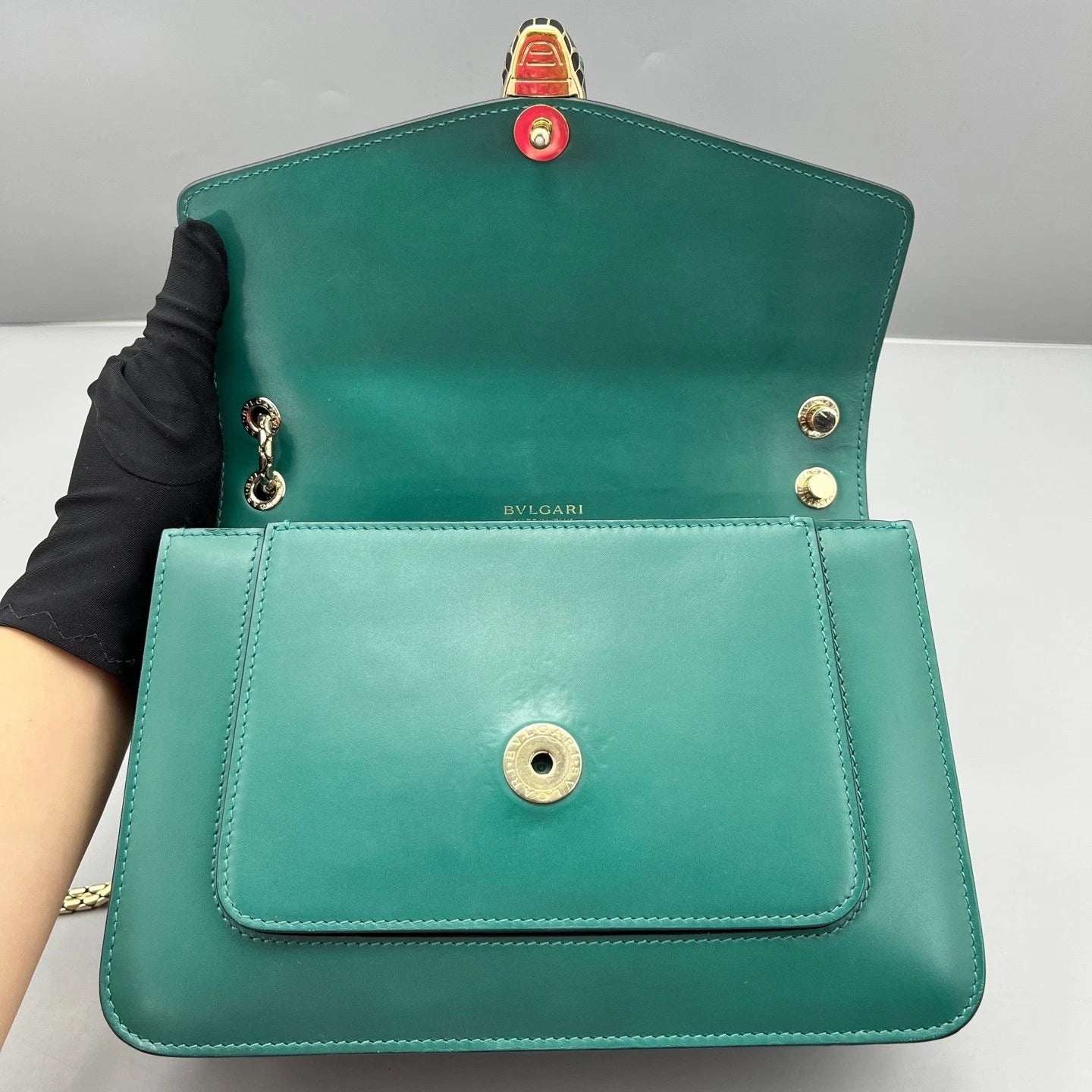 Bvlgari Medium Serpenti Shoulder Bag Green For Women
