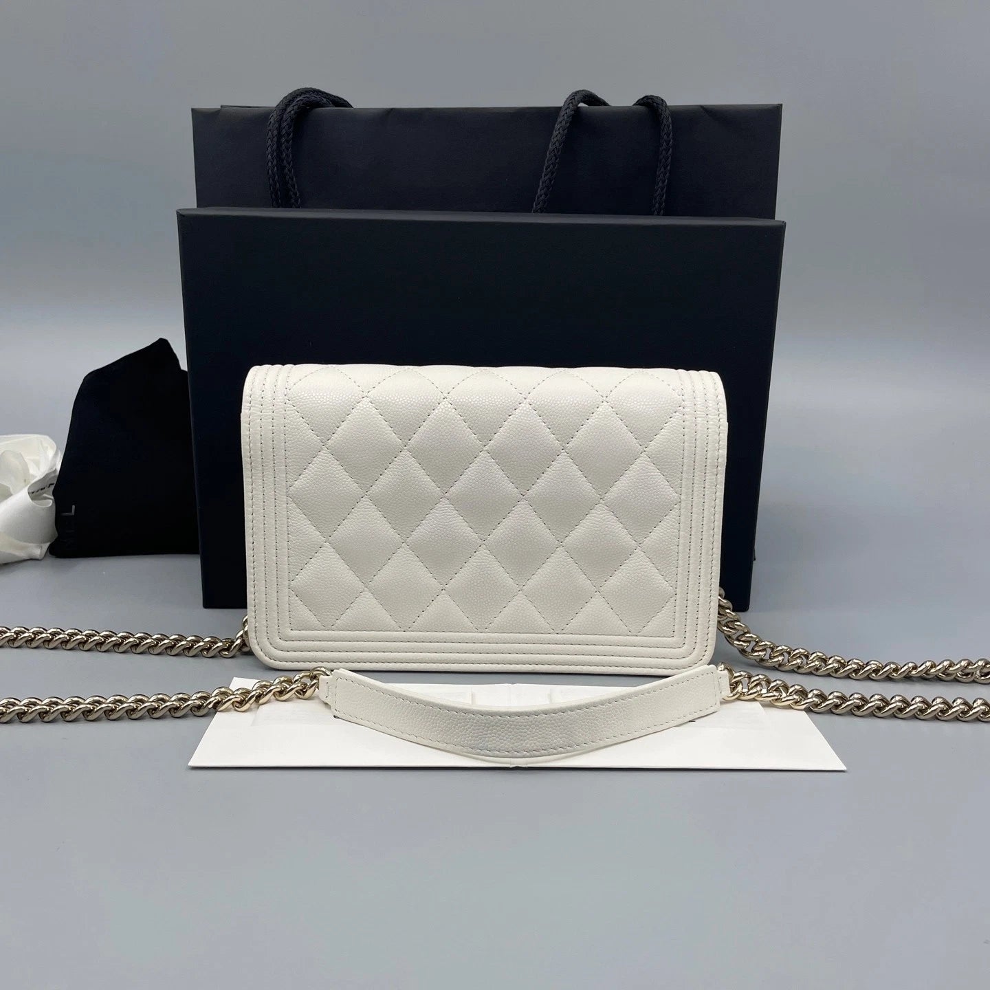 Chanel Quilted Lamskin Loboy WOC Crossbody Bag For Women