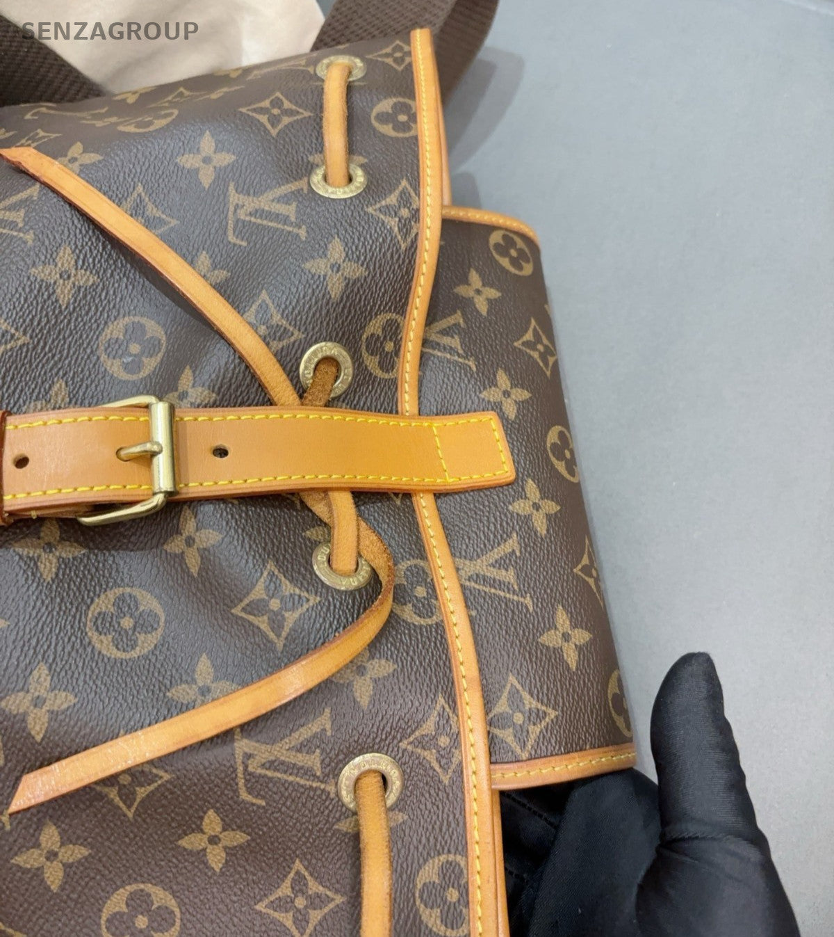 Louis Vuitton Bosphore Monogram Backpack Brown Gold Unisex Adults Classic