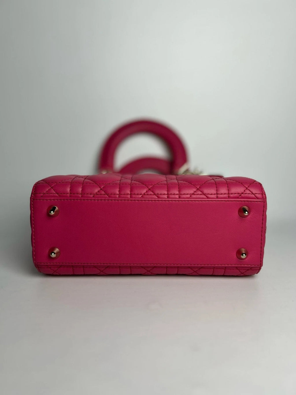 Authentic Dior Pink Lady Dior 4-Grid Top Handle Bag For Women