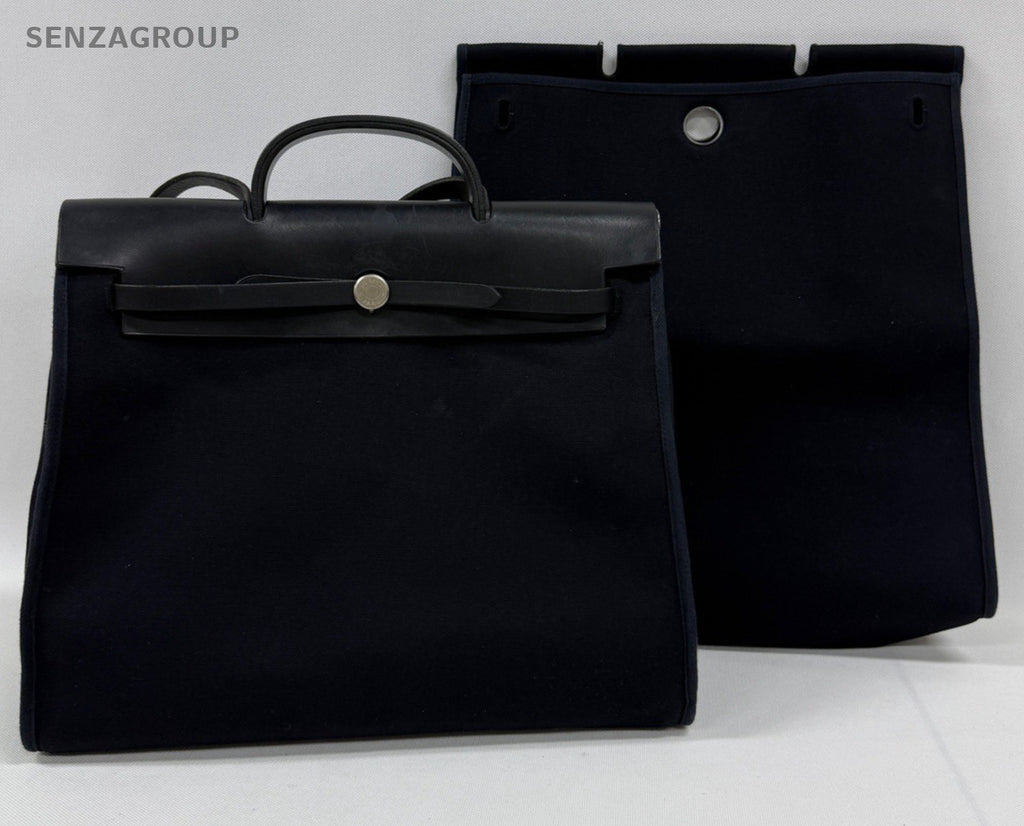 Hermes herbag 39 vtg Canvas Top Handle Shoulder Bag Black Unisex Adults