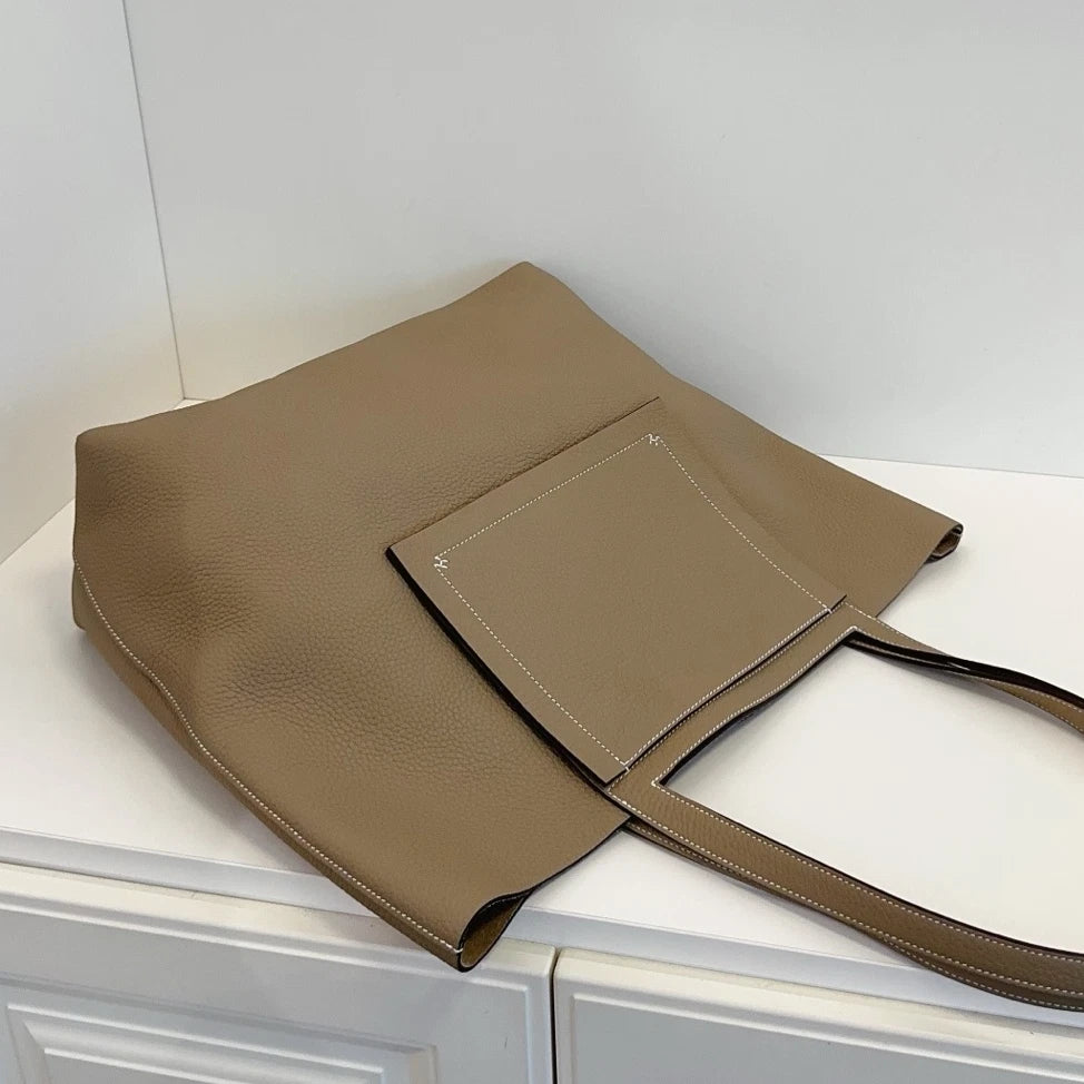 Hermes Cabaseiller Tote Shoulder Bag Gray Used Women Classic