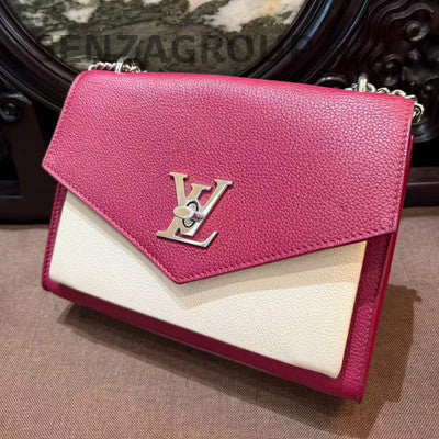 Louis Vuitton MY LOCK ME Red & White Leather Chain Crossbody Bag Small