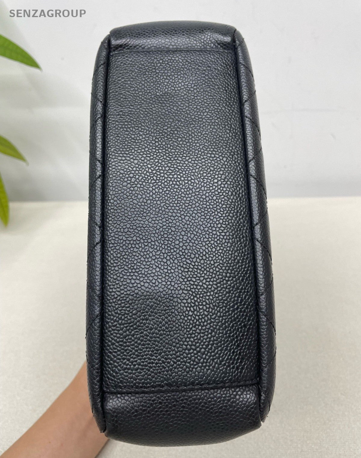 Chanel PST Chain Shoulder Bag Black Gold Diamond Women Classic